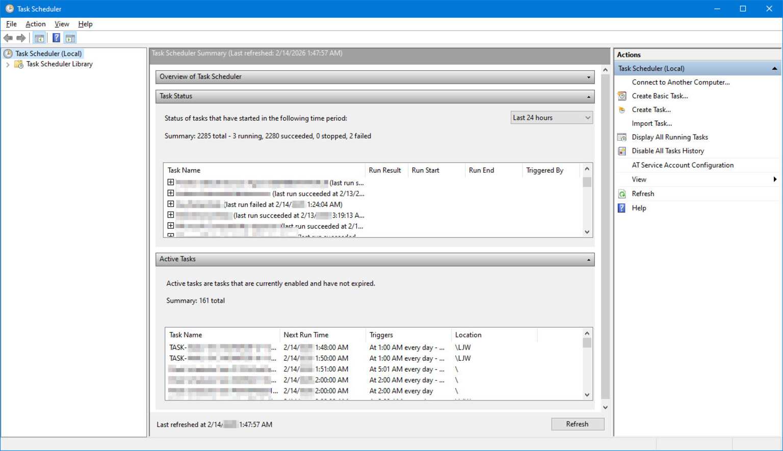 Windows Server uses CRON tasks with hidden user account